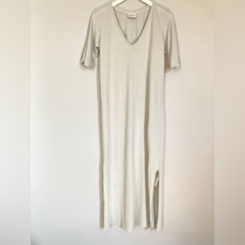 WRAP LONDON V Neck Dress in Hemp Organic Cotton Pale Green US Sz 4 NEW WITH TAGS